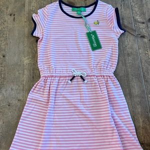 Masters girls dress in pink and white stripe